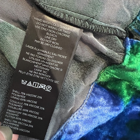 Anthropologie Mini Dress Womens Small Blue Floral Somerset Velvet Tiered Boho - Picture 10 of 13